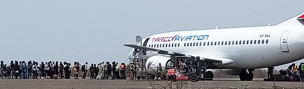 Refugees from Sudan, transiting in northern S. Sudan, headed for Juba (photo by William Jada)