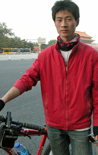 Chinese man with bicycle