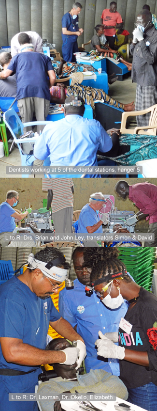 Dentists - Drs Brian & John Ley, Dr. Laxman, Dr. Okello, Elizabeth, and translators Simon & David
