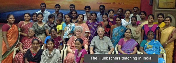 The Huebschers teaching in India