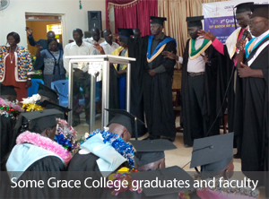 Some Grace College graduates and faculty