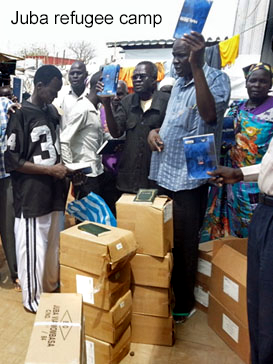 Bible distribution Juba refugee camp 2016